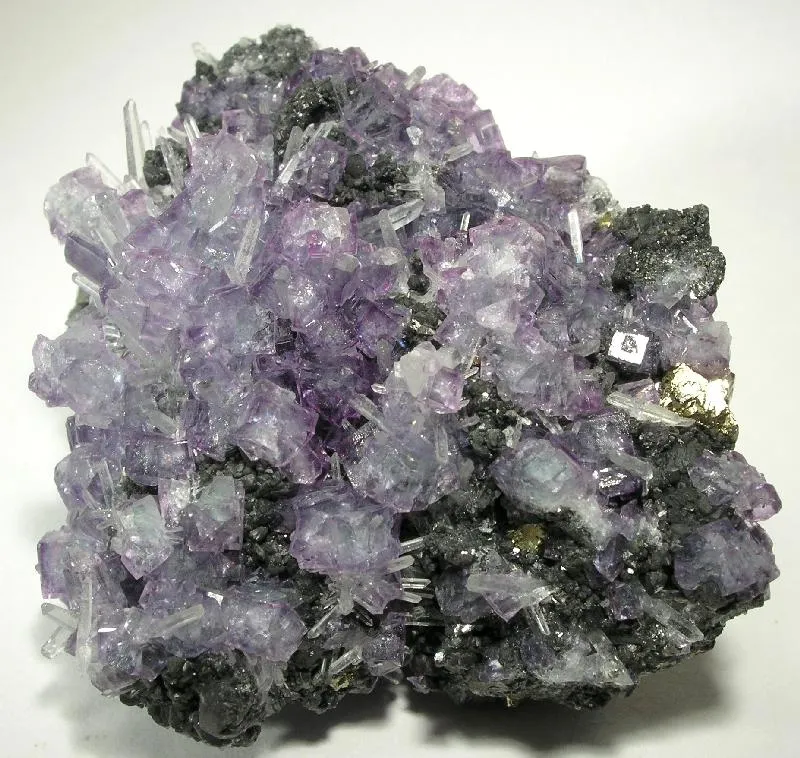Fluorite, Pyrite, Quartz, Tetrahedrite image