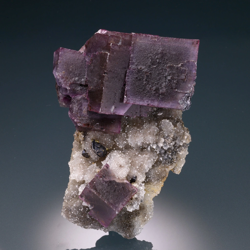 Fluorite, Quartz, Sphalerite, Galena (Ross Lillie RCL #2612) image