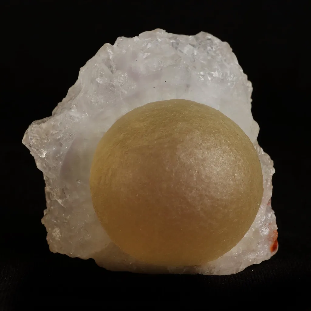 Fluorite (rare botryoidal) on Quartz  Natural Mineral Specimen image