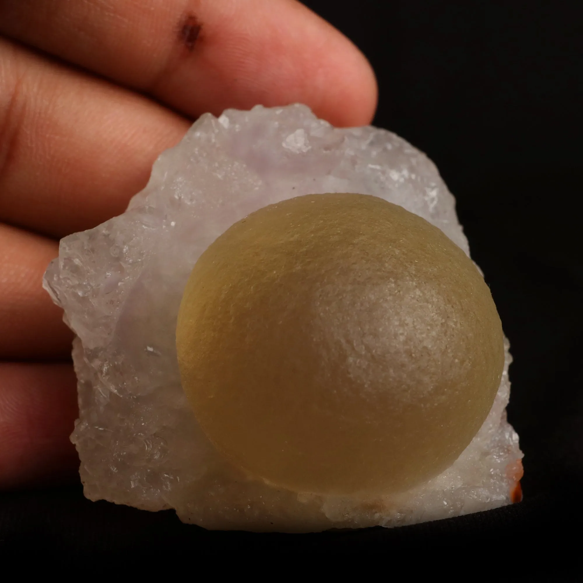 Fluorite (rare botryoidal) on Quartz  Natural Mineral Specimen - image 5