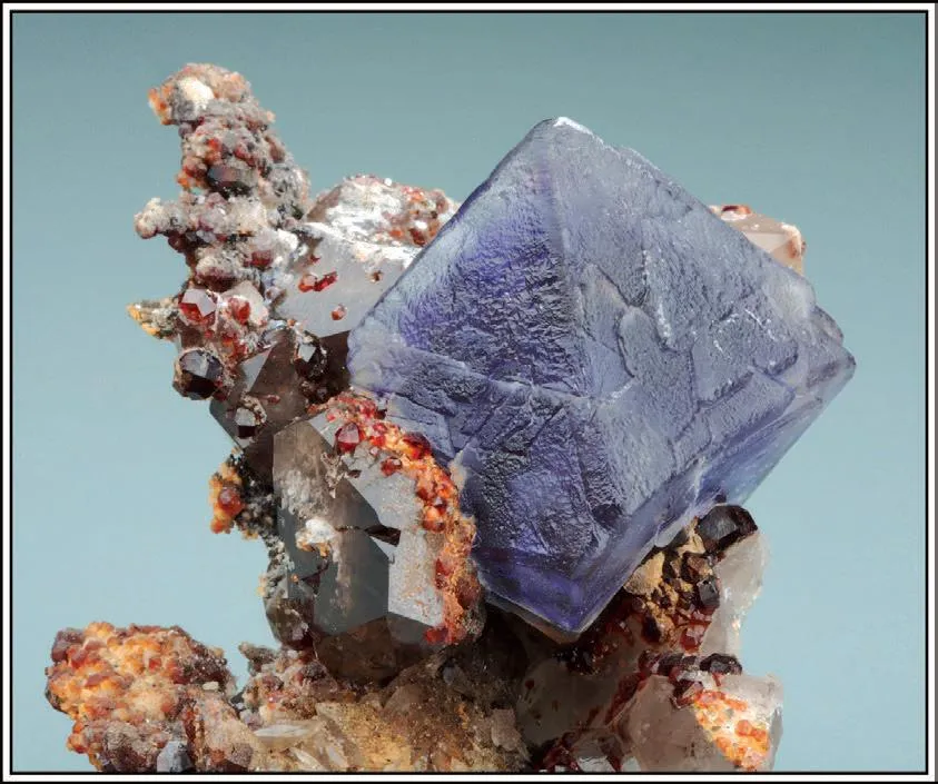 Fluorite, Spessartine, Quartz image