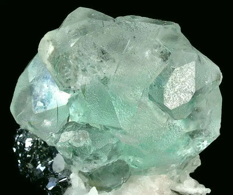 Fluorite (Spinel-Twinned) With Galena and Calcite - image 2