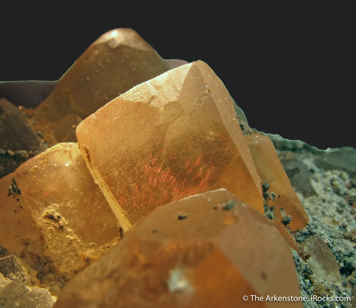 Fluorite (twinned) included by Cinnabar, with Pyrite - illustrated - image 4
