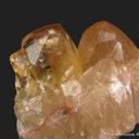 Fluorite (twinned) included by Cinnabar, with Pyrite - illustrated - image 2