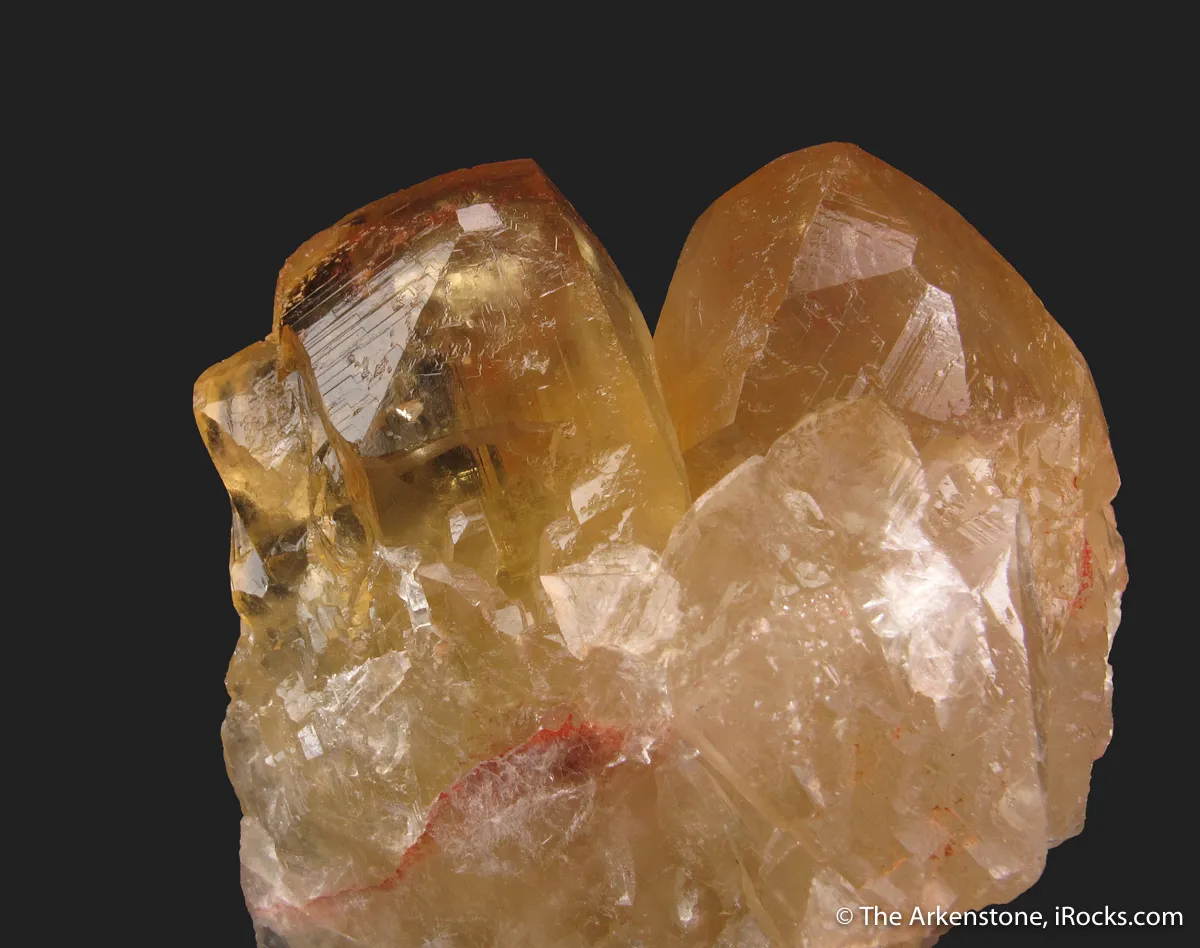 Fluorite (twinned) included by Cinnabar, with Pyrite - illustrated - image 2