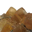 Fluorite (twinned) included by Cinnabar, with Pyrite - illustrated - image 5