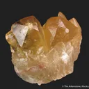Fluorite (twinned) included by Cinnabar, with Pyrite - illustrated - image 1