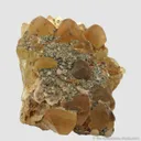 Fluorite (twinned) included by Cinnabar, with Pyrite - illustrated - image 2