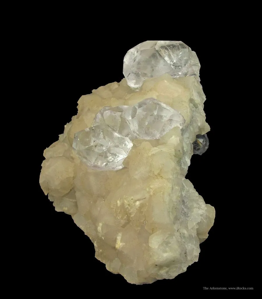 Fluorite (Twinned) on Calcite (Fluorescent) - image 6