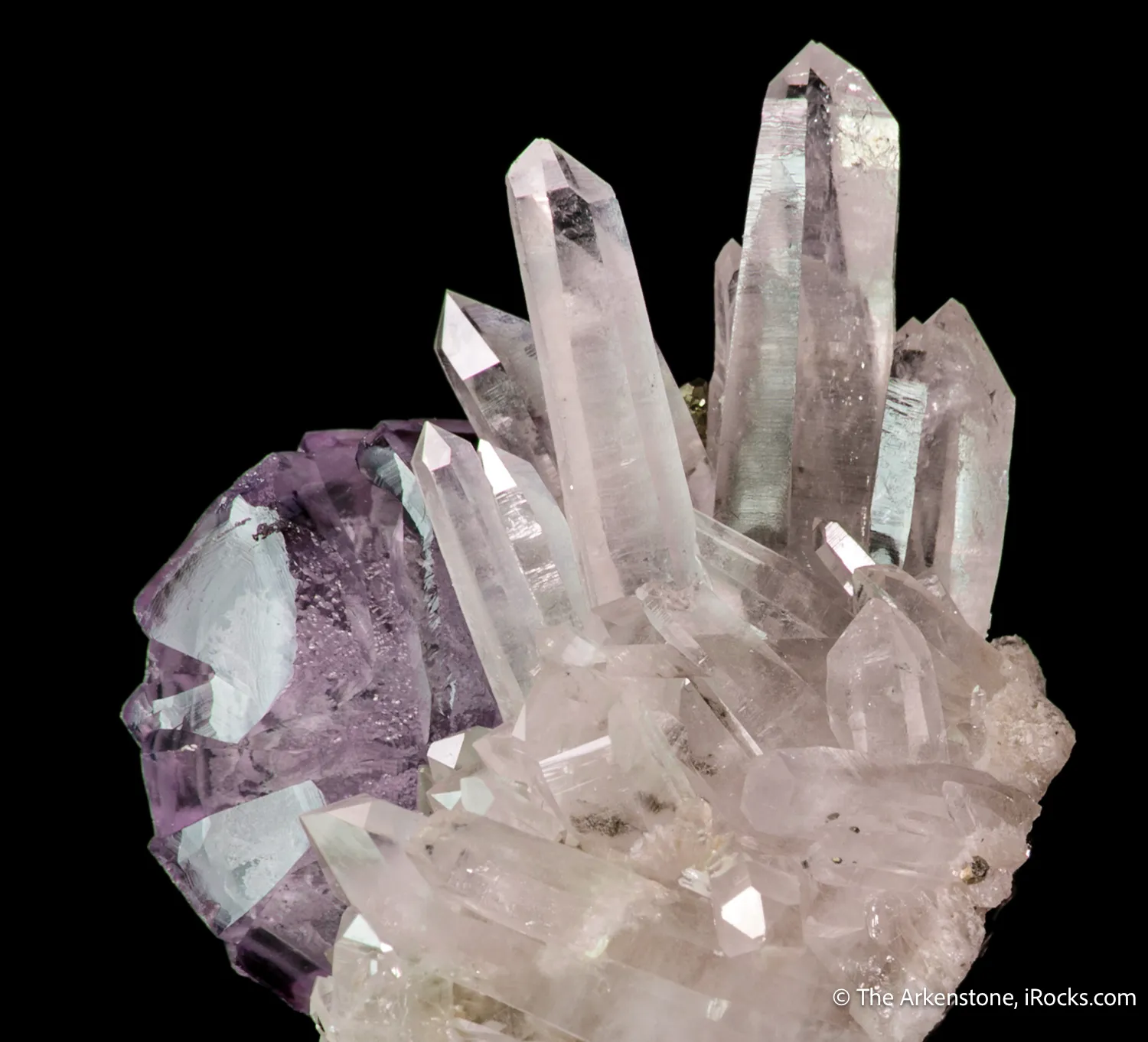 Fluorite (twinned) on Quartz - image 1