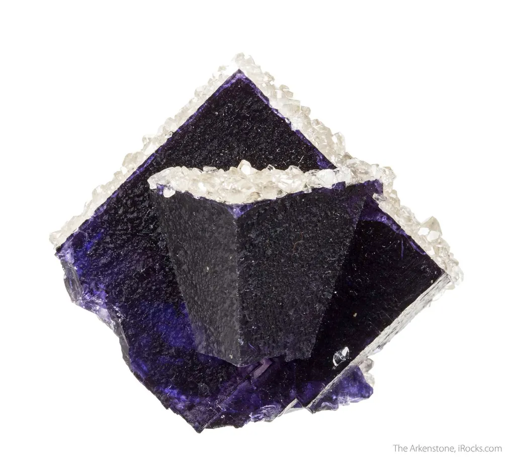 Fluorite (twinned) with Calcite - image 3