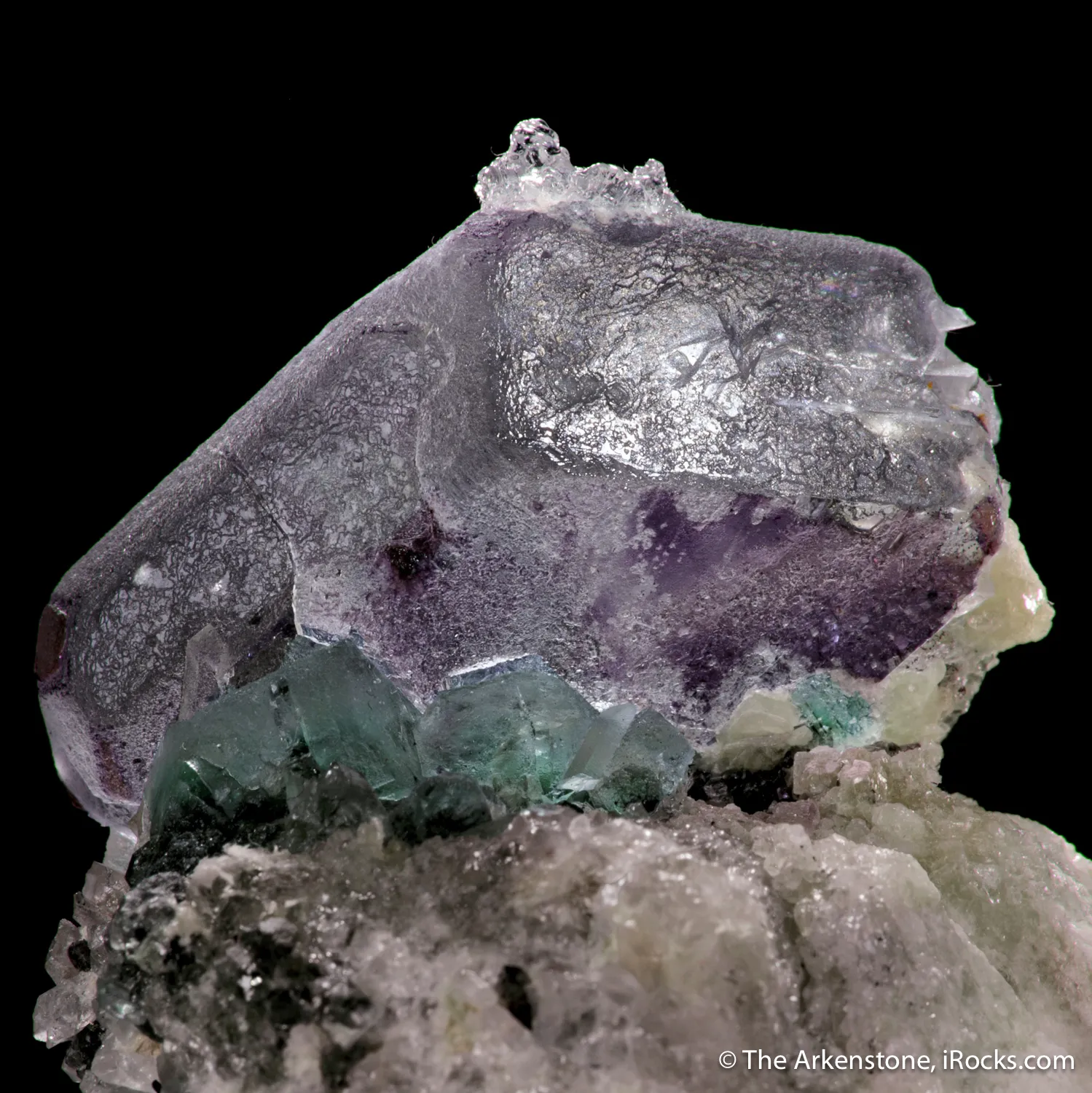 Fluorite (twinned) with Hyalite Opal - image 6