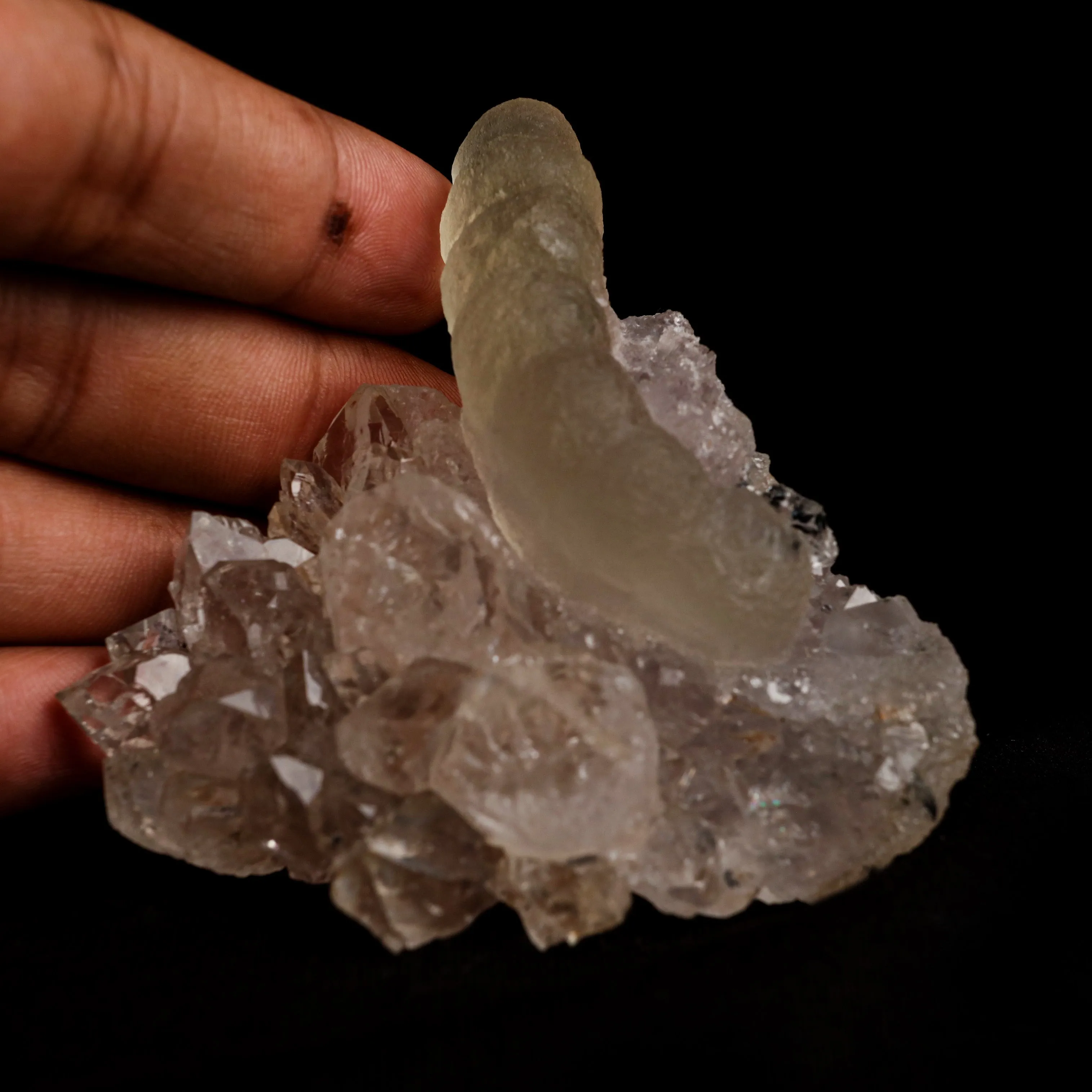 Fluorite (unusual Formation) on MM Quartz Natural Mineral Specimen - image 5