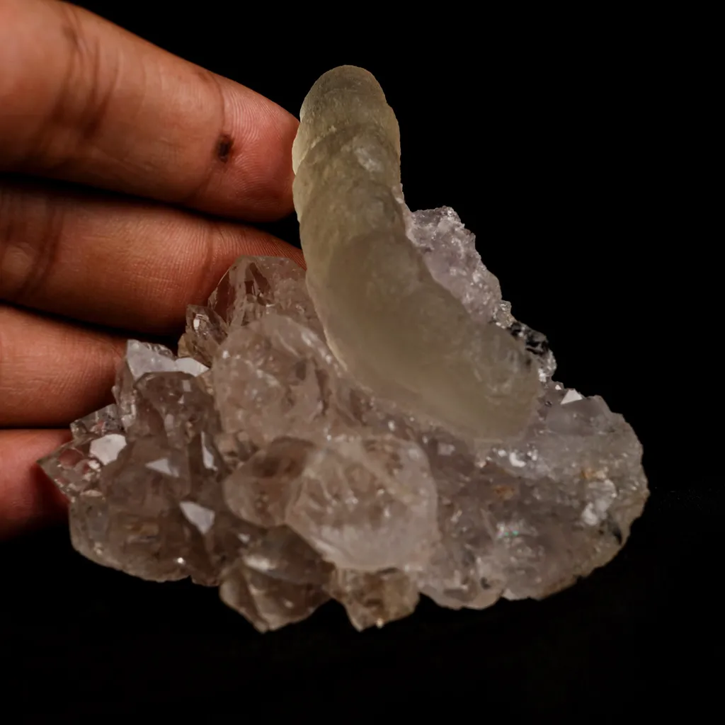 Fluorite (unusual Formation) on MM Quartz Natural Mineral Specimen - image 5
