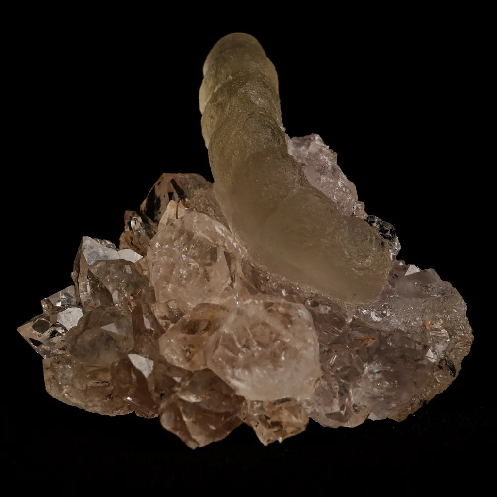 Fluorite (unusual Formation) on MM Quartz Natural Mineral Specimen image