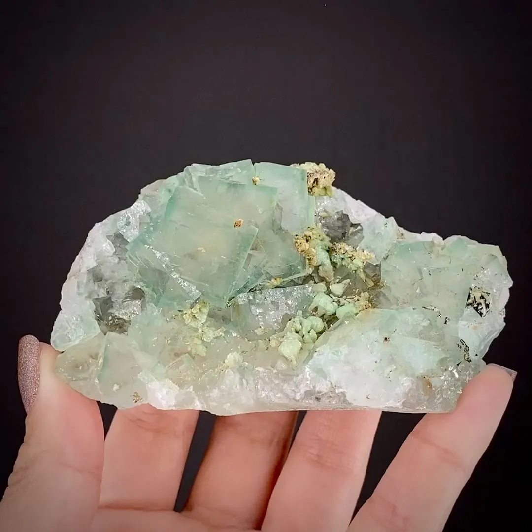 Fluorite with Adamite - image 2