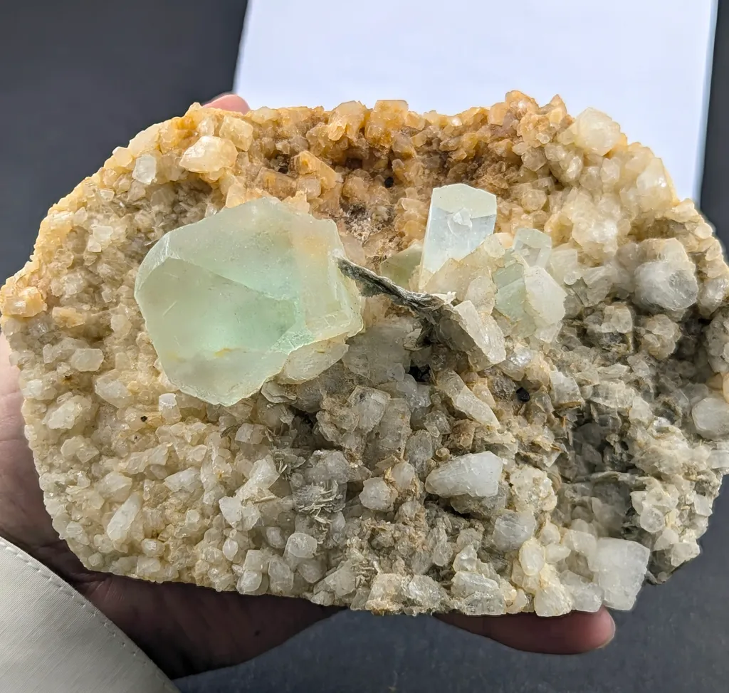 Fluorite with Aquamarine and Muscovite - image 11