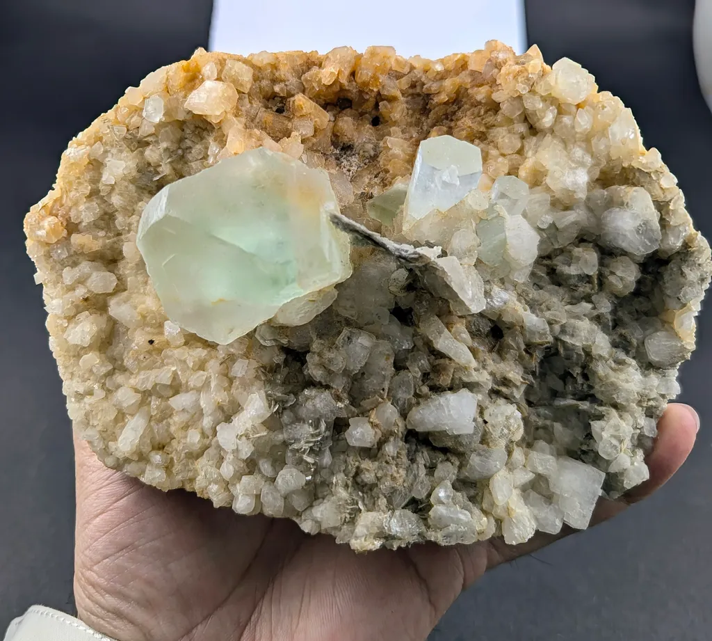Fluorite with Aquamarine and Muscovite - image 2