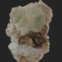 Fluorite with Aquamarine, Muscovite and pink Fluorapatite - image 3