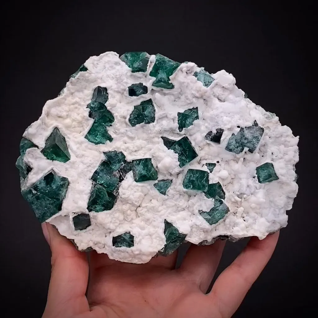 Fluorite with Aragonite image