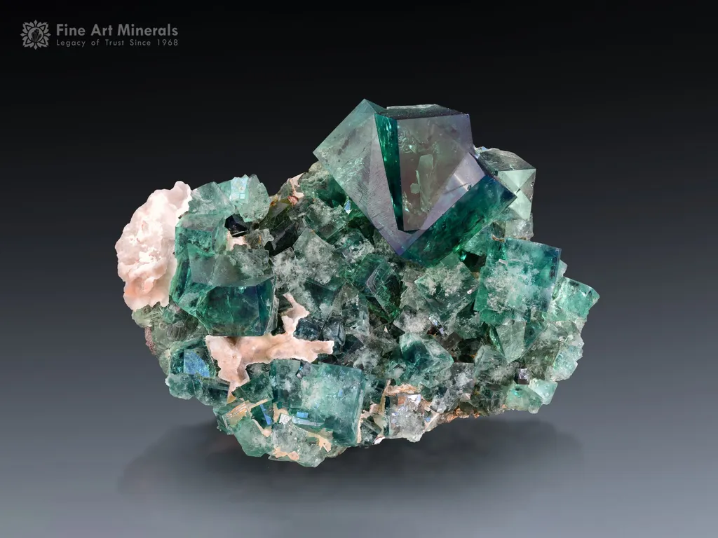Fluorite with Aragonite from United Kingdom image