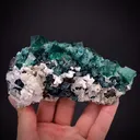Fluorite with Aragonite stalactites and Galena - image 1