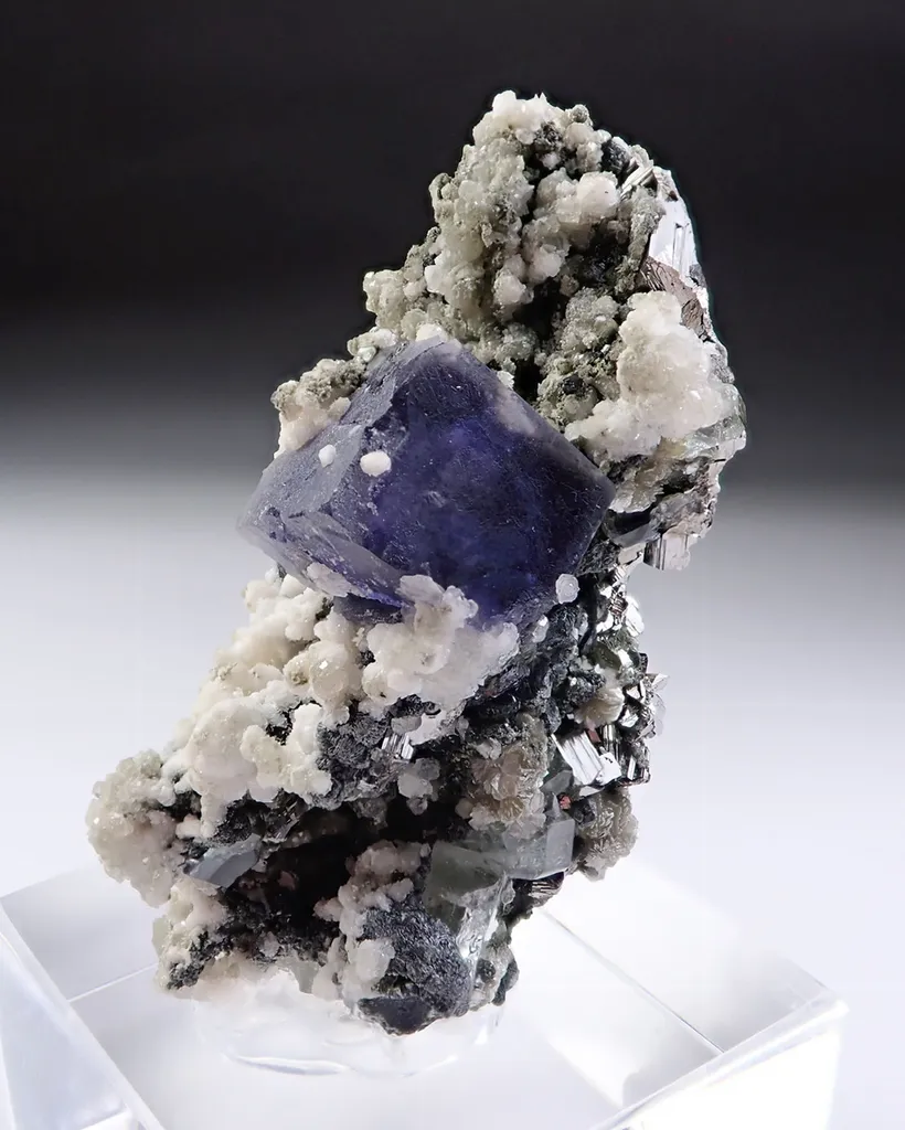 Fluorite with Arsenopyrite and Fluorapatites image