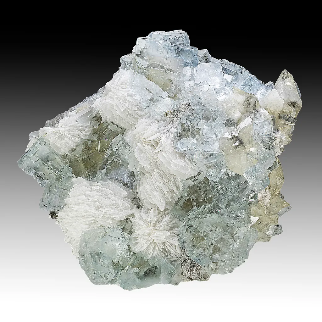 Fluorite with Barite, Calcite image