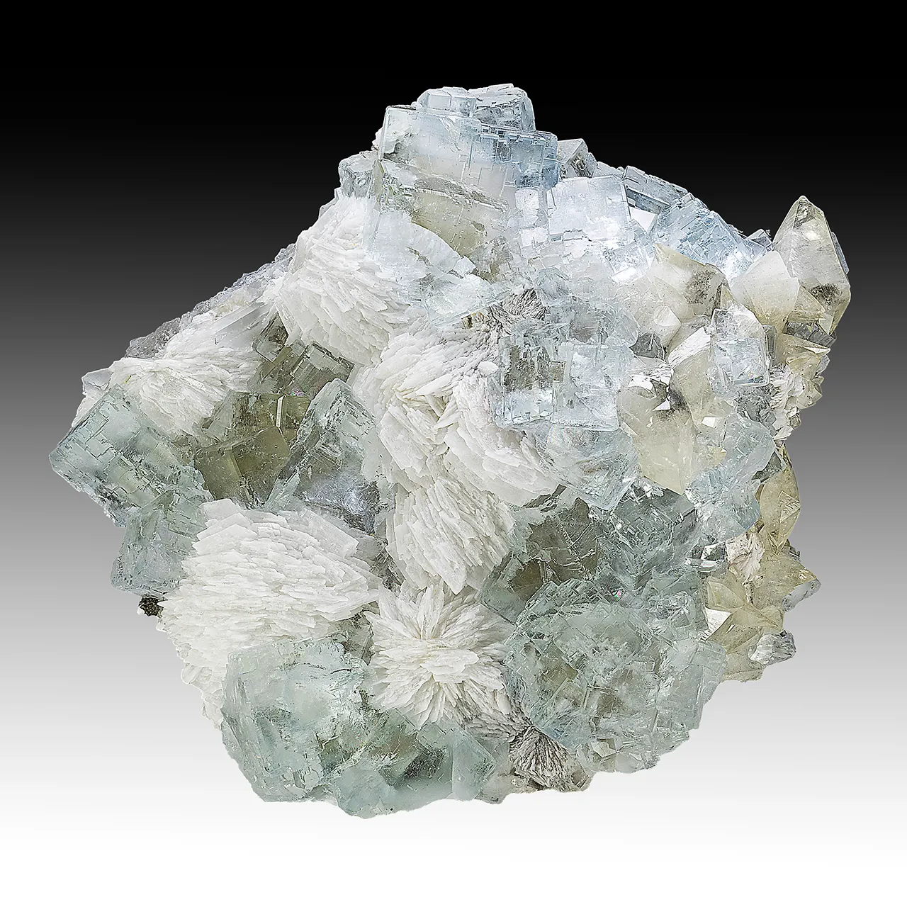 Fluorite with Barite, Calcite - image 1