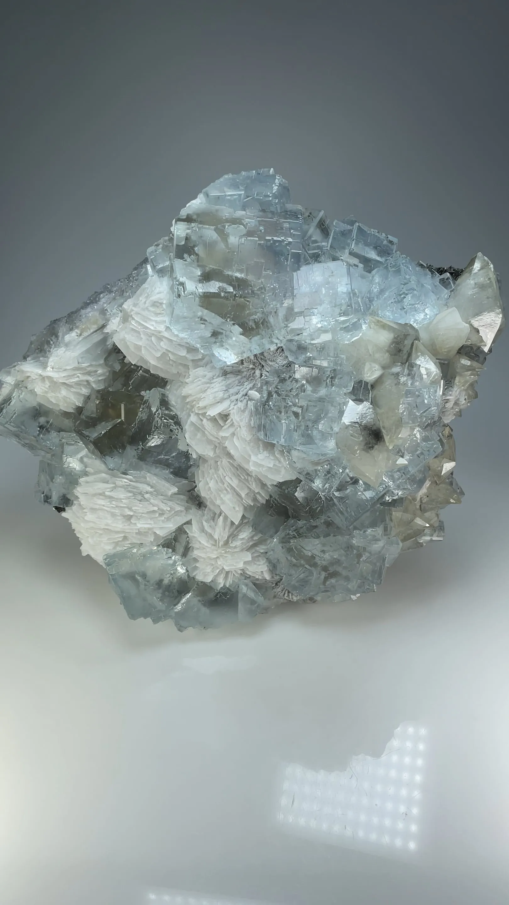 Fluorite with Barite, Calcite - image 2