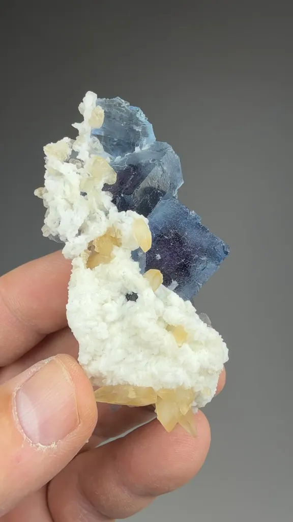 Fluorite with Barite, Calcite - image 2