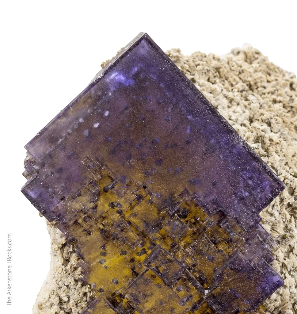 Fluorite with Barite (Petroleum-stained) image