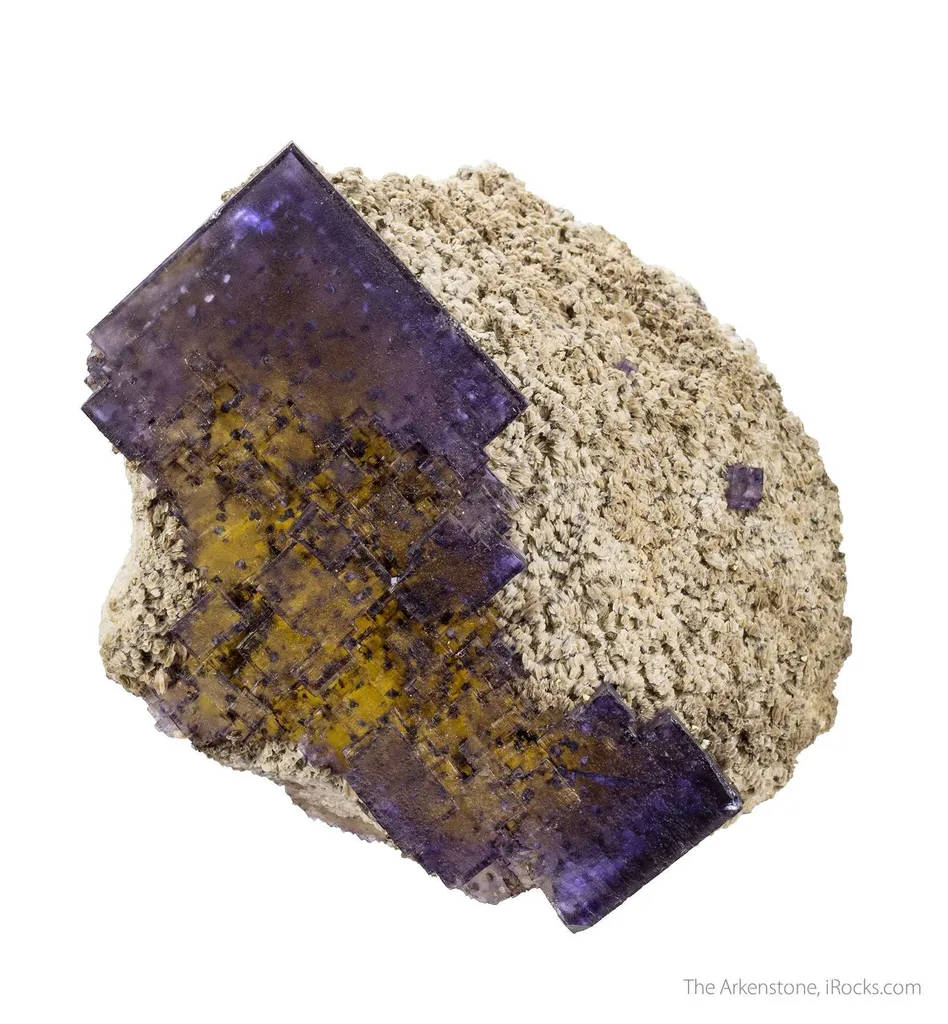 Fluorite with Barite (Petroleum-stained) - image 2