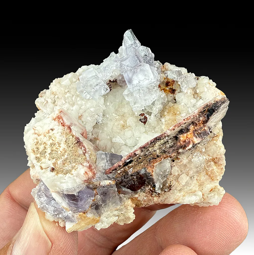 Fluorite with Barite, Quartz image