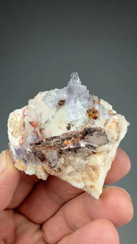 Fluorite with Barite, Quartz - image 2