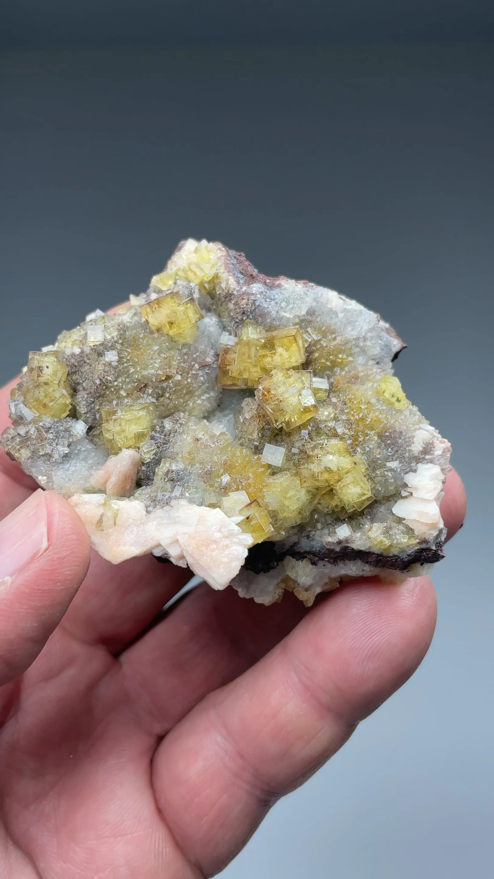 Fluorite with Barite, Quartz - image 2