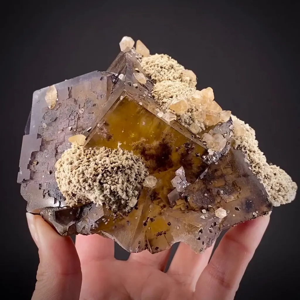 Fluorite with Baryte and Calcite image