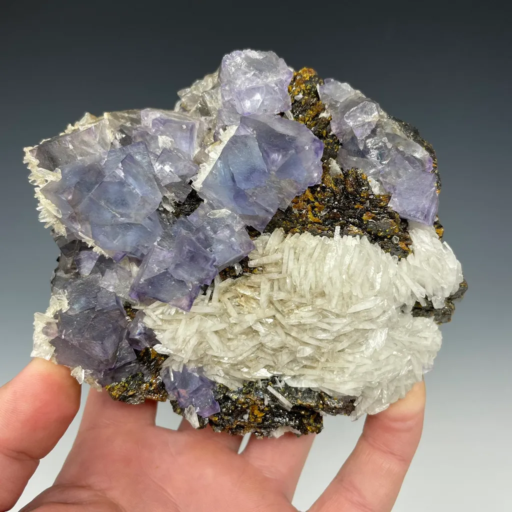 Fluorite with Baryte and Sphalerite Minerva No. 1 Mine image
