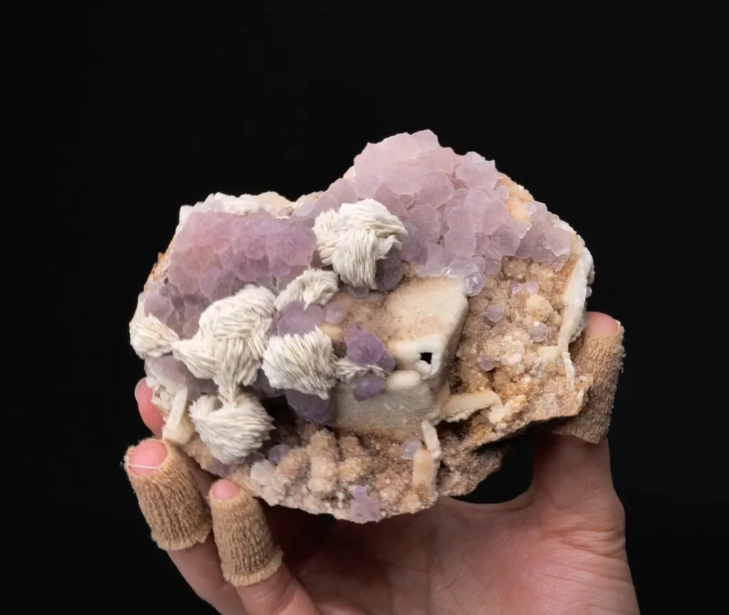 Fluorite with Baryte on Quartz epimorph after Fluorite - image 2