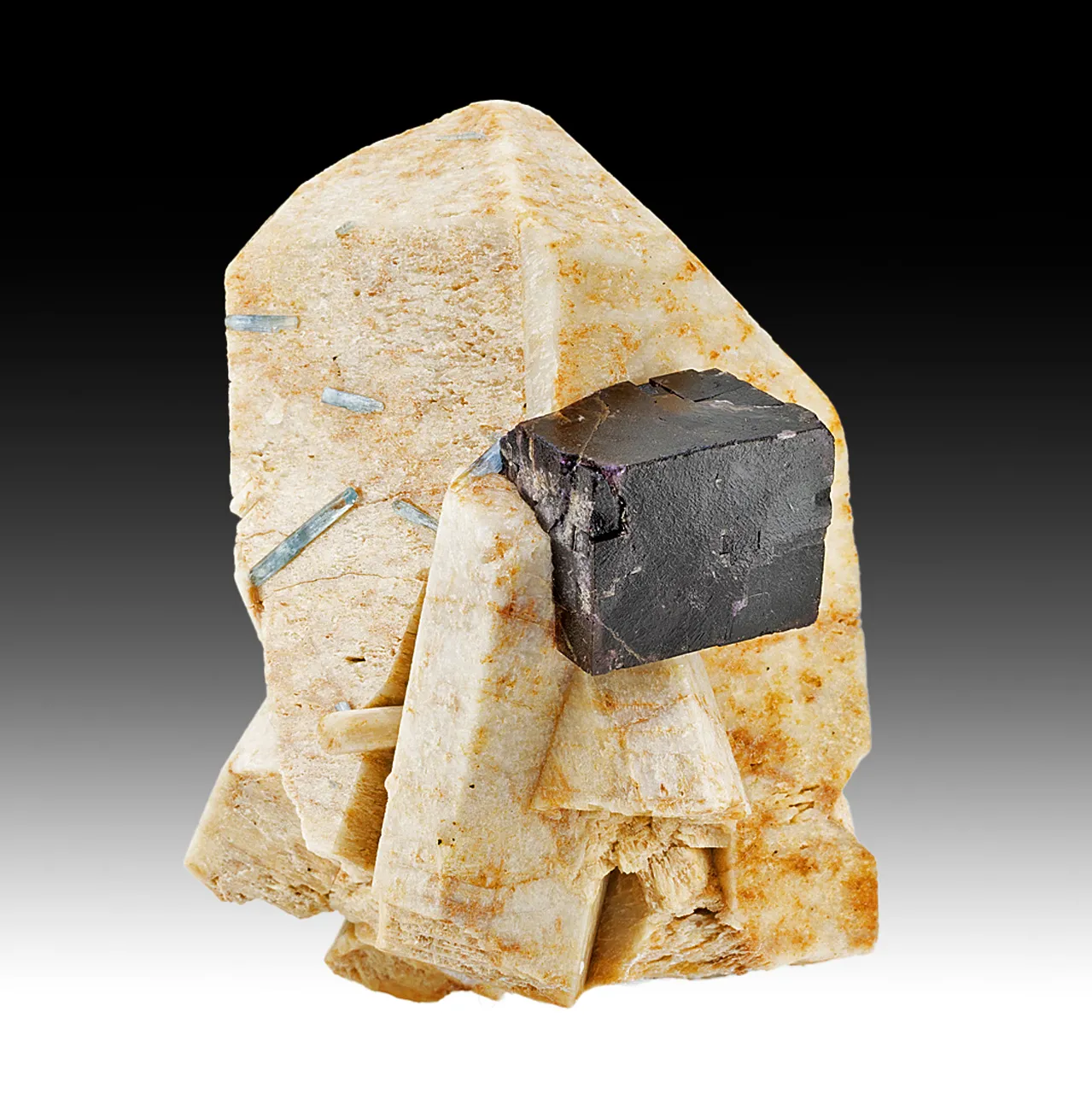 Fluorite with Beryl on Microcline - image 1