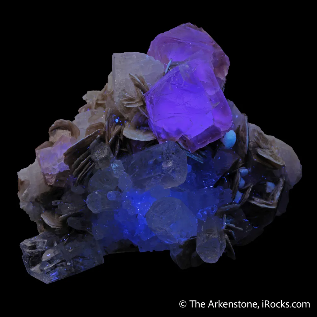 Fluorite with Beryl var. Aquamarine, Muscovite and Albite - image 7