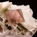 Fluorite with Byssolite inclusions, on Calcite - image 4