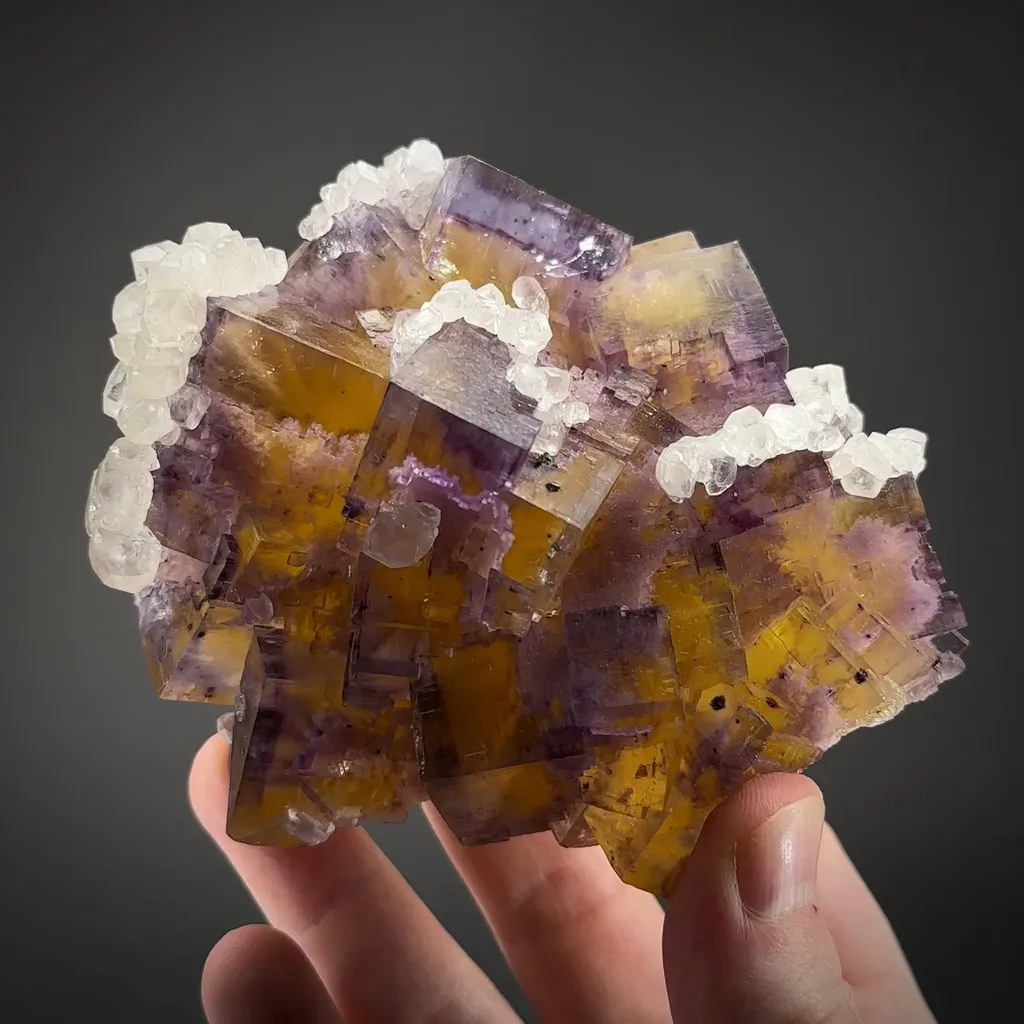 Fluorite with Calcite and Chalcopyrite image