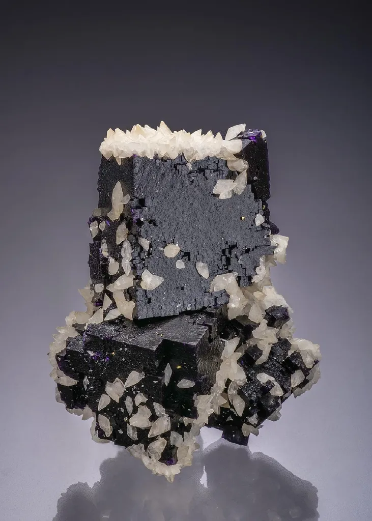 Fluorite with Calcite and Chalcopyrite image