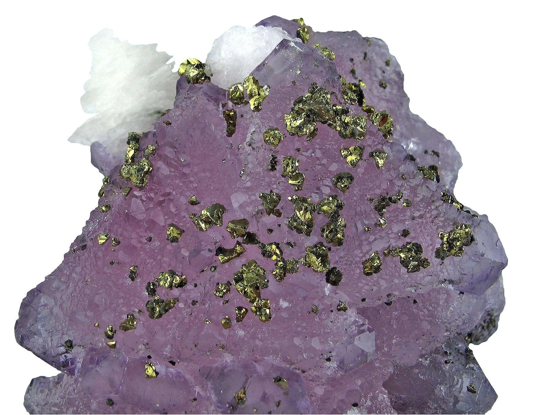 Fluorite With Calcite and Chalcopyrite - image 3