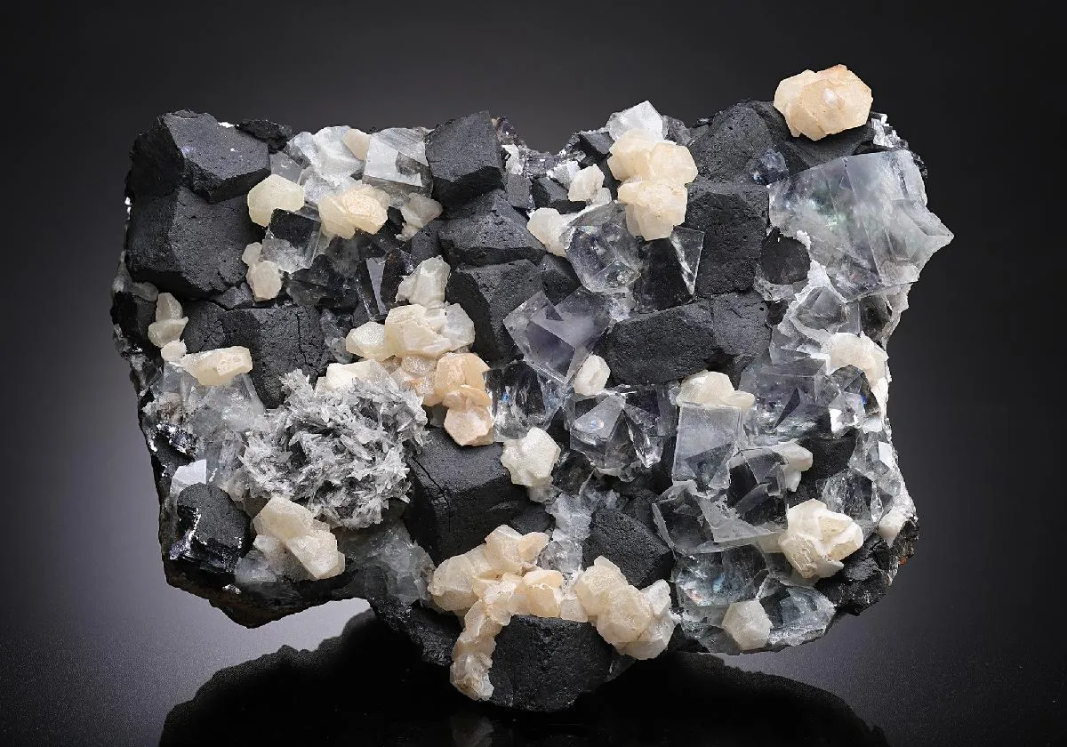 Fluorite with Calcite and Galena - image 1