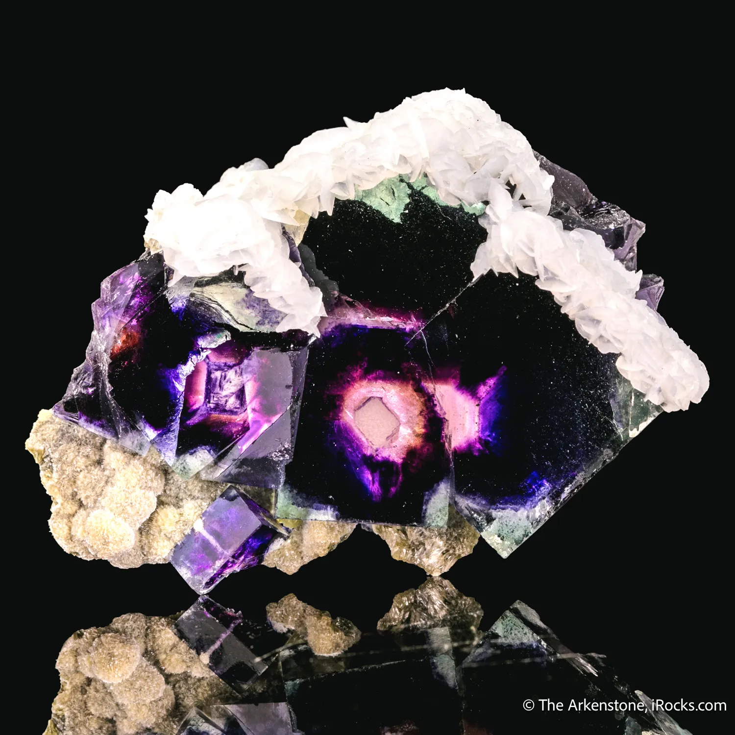 Fluorite with Calcite and Muscovite - image 4