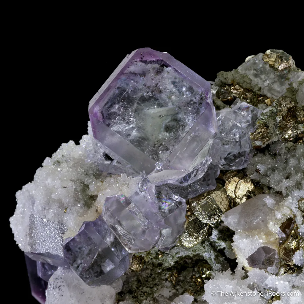 Fluorite with Calcite and Pyrite - image 3