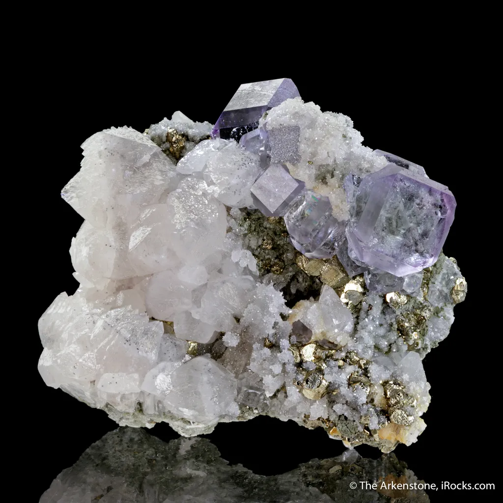 Fluorite with Calcite and Pyrite - image 4