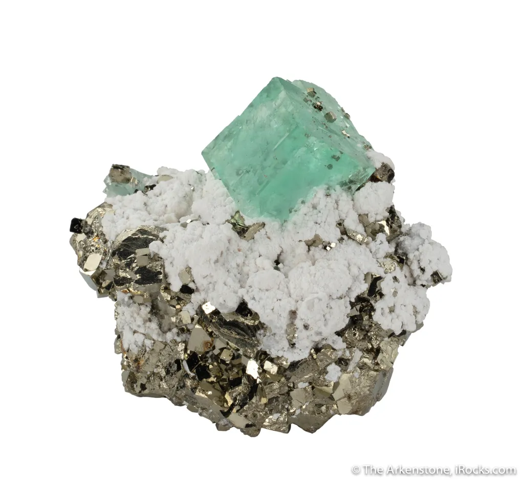 Fluorite with Calcite and Pyrite image